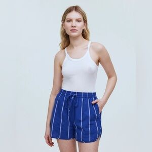 Madewell Crinkle Cotton Dolphin-Hem Shorts , sz medium